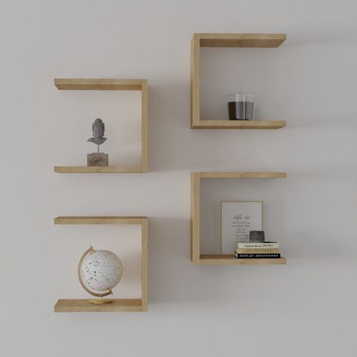 Mensola Marrone Rovere 4 Ripiani Modulabile,set da 4 Mensole 30x20x30h cm, Sfumatura Colore Struttura Rovere - Striano