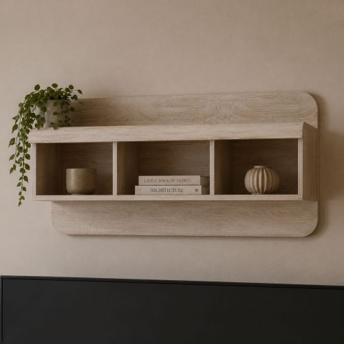 Mensola Marrone Rovere 4 Ripiani Sfumatura Colore Struttura Rovere 120x25x56h cm, - Kadamema
