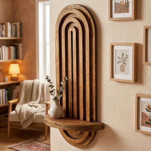 Mensola Marrone Rovere Chiaro un Ripiano Sfumatura Colore Struttura Rovere Chiaro 20x9x40h cm, - Pernumia