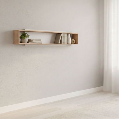 Mensola Marrone Rovere Grigio Tortora 2 Ripiani 150.5x19.5x31.5h cm, Portata Ripiani 5 - Valdieri