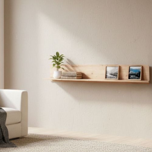 Mensola Marrone Rovere Nodi un Ripiano 120x19.5x24h cm, Portata Ripiani 5 - Focognano