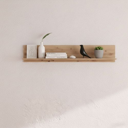 Mensola Marrone Rovere Nodi un Ripiano 137.5x19.5x24h cm, Portata Ripiani 5 - Renatico