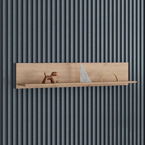 Mensola Marrone Rovere Nodi un Ripiano Sfumatura Colore Struttura Rovere Nodi 128x20x24h cm, - Lusern
