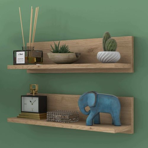 Mensola muro 13x60cm noce e bianca - Nebbia