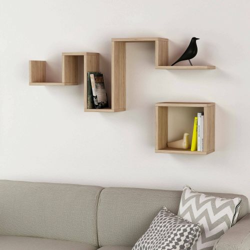 Mensola muro 2 pezzi 20x116cm quercia - Donna