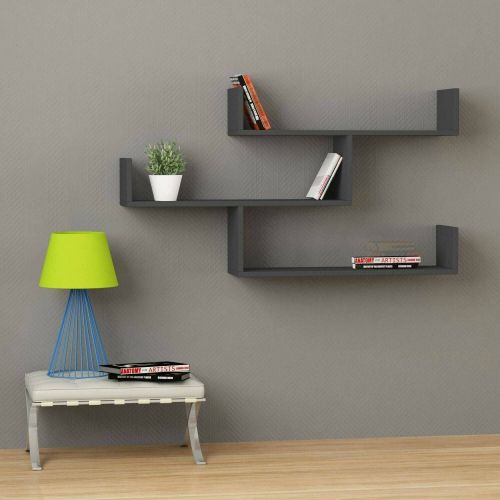 Mensola muro 22x122cm antracite - Amang