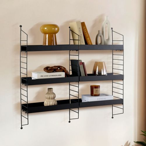 Mensola Nero 3 Ripiani 98x21x100h cm, - Scurelle