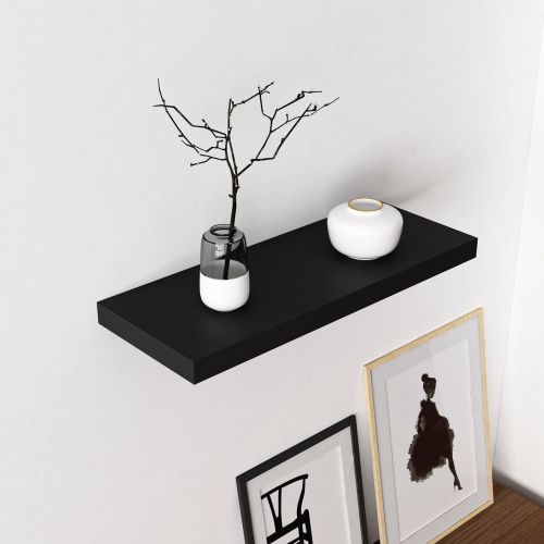 Mensola Nero un Ripiano 60x23x4h cm, - Varena
