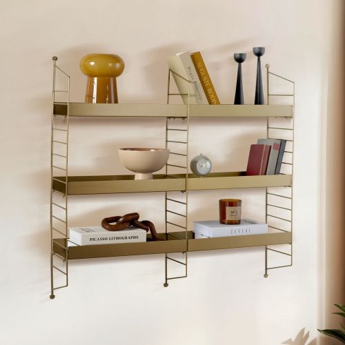 Mensola oro 3 Ripiani 98x21x100h cm, - Scurelle