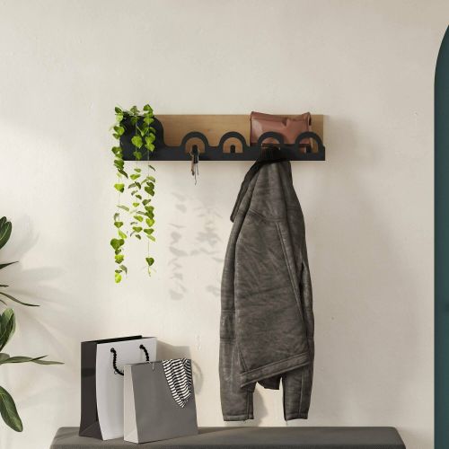 Mensola porta abiti 63x14h cm 5 posti quercia - Beryl