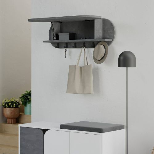 Mensola porta abiti 84x28h cm 6 posti grigio - Terry