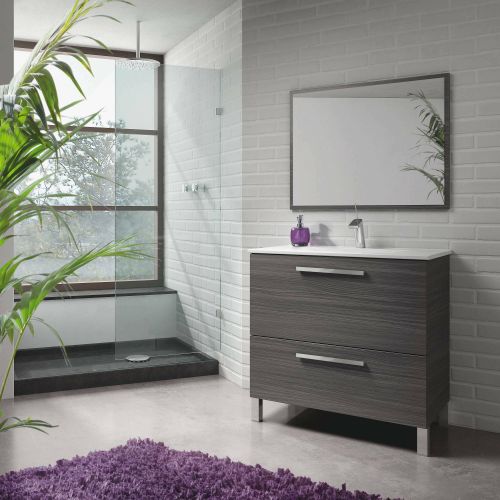 Mobile bagno 2 cassetti 80x80x45h cm grigio cenere - Abel