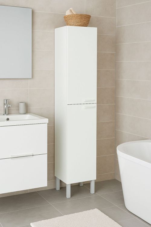 Mobile colonna bagno classico 2 ante 30x182h cm bianco lucido - Ark