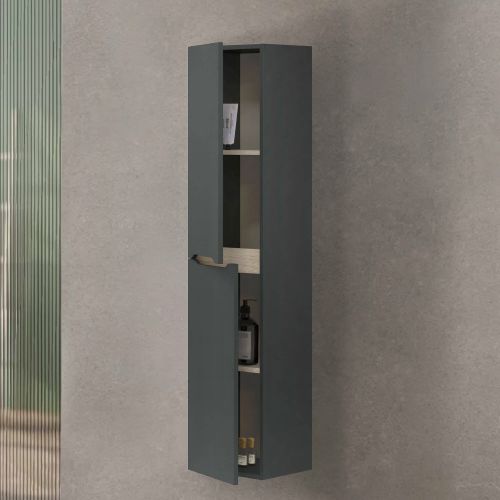 Mobile Colonna Nero Antracite Marrone Rovere Modulabile Cassetti 31x26x135h cm, 2 Ripiani - Arissa