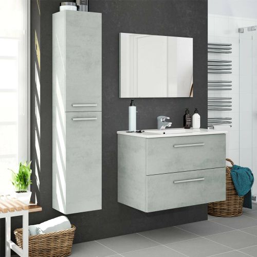 Mobile colonna sospesa 2 ante 30x150h cm cemento - Notte