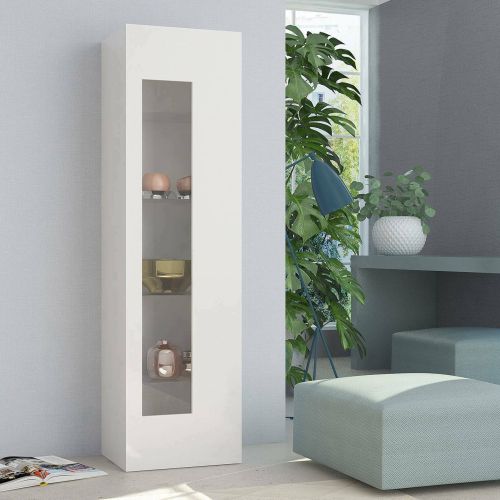 Mobile colonna vetrina 45x34x162h cm bianco lucido - Adatka