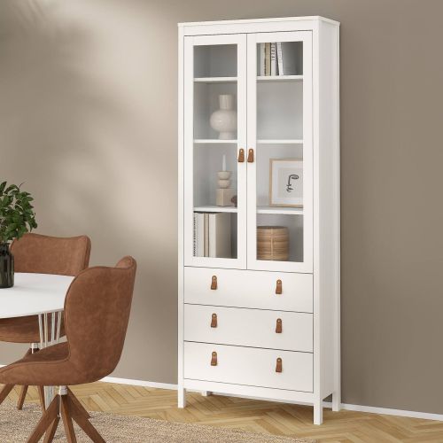 Mobile con vetrina 2 ante 78x32x199h cm bianco - Lazio