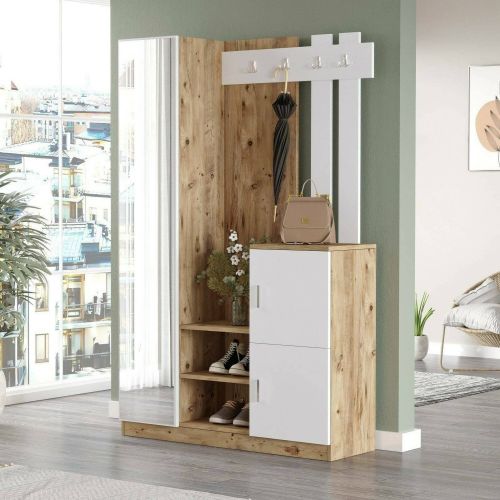 Mobile da ingresso 2 ante quercia e bianco 113x179h cm - Arco