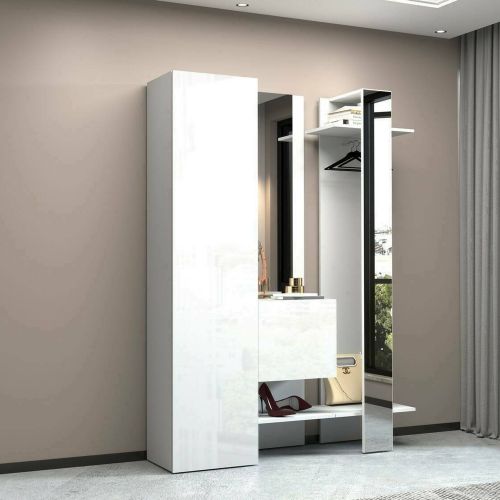 Mobile da ingresso da parete 2 ante bianco 140x190h cm - Arabelle