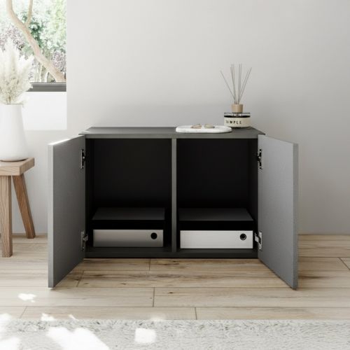 Mobile da Ingresso Grigio 2 Paia con Scarpiera 63x35x41h cm, 2 Ante - Scorrano