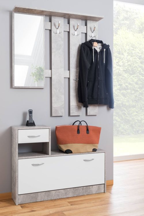 Mobile da Ingresso Grigio Colore Ante Grigio Fissaggio a Muro Consigliato 100x25x180h cm, - Irone