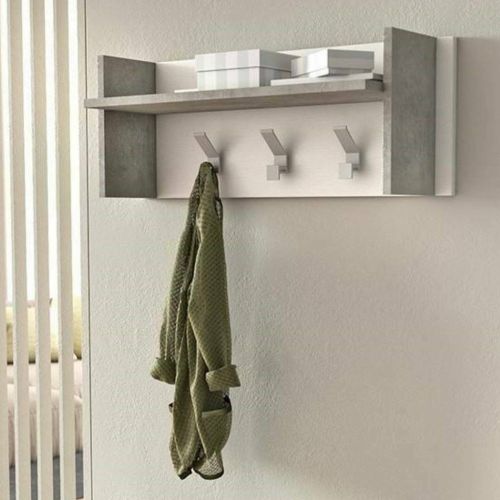 Mobile da ingresso minimal sospeso bianco e cemento 90x34h cm - Angry