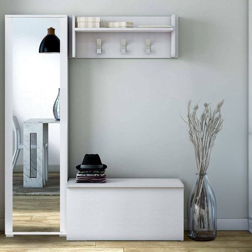 Mobile da ingresso sospeso 2 ante bianco 90x45h cm - Tanzanite