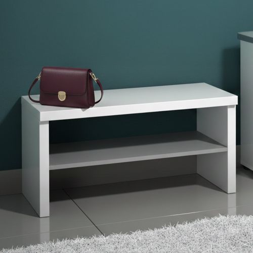 Mobile da ingresso sospeso bianco lucido e antracite 80x40h cm - Trivia