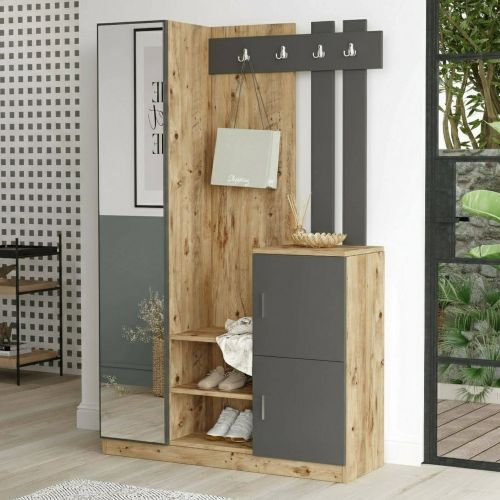 Mobile ingresso 2 ante quercia e antracite 113x179h cm - Arco