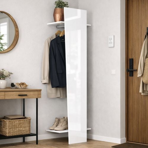 Mobile ingresso a muro moderno bianco lucido 50x200h cm - Allinko