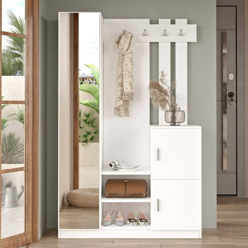 Mobile ingresso chic sospeso 2 ante bianco 113x180h cm - Fernand