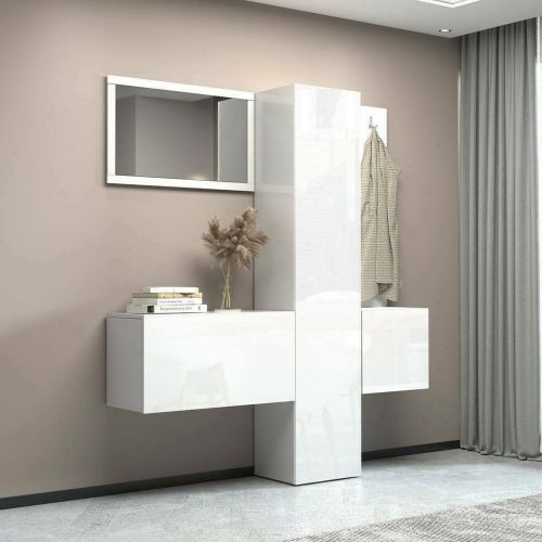 Mobile ingresso da parete 3 ante bianco 170x190h cm - Barengo