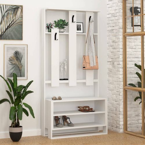 Mobile ingresso elegante da parete bianco 90x180h cm - Toraji