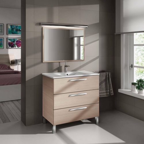 Mobile lavabo 3 cassetti 80x86x45h cm rovere - Elleboro