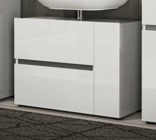 Mobile lavandino 1 anta e 1 cassetto 83x34x62h cm bianco lucido - Alamo