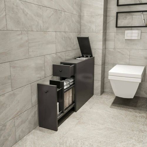 Mobile lavandino 2 cassetti 20x60x55h cm antracite - Isidora