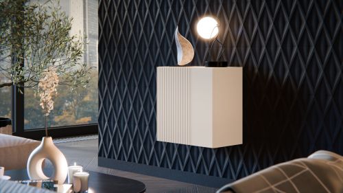 Mobile Pensile Beige un Ripiano Modulabile 49.9x50h cm, Apertura Push Pull - Fonteno