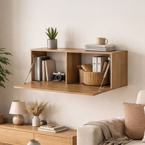 Mobile Pensile Marrone Noce Modulabile un Ripiano 100x40h cm, Un'anta - Pimonte