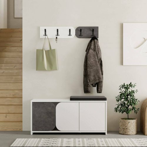 Mobile per ingresso sospeso 3 ante grigio e bianco 104x52h cm - Riga