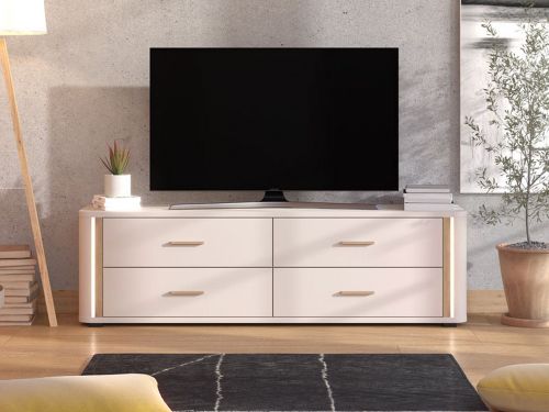 Mobile Porta tv Beige Marrone 4 Cassetti un Ripiano 176.5x40x52h cm, Apertura Scorrevole - Terenzo