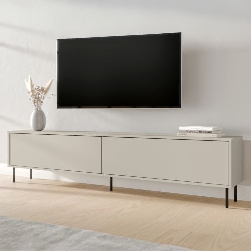 Mobile Porta tv Beige un Ripiano 2 Ante 200x30x46h cm, un Vano - Vesuviana