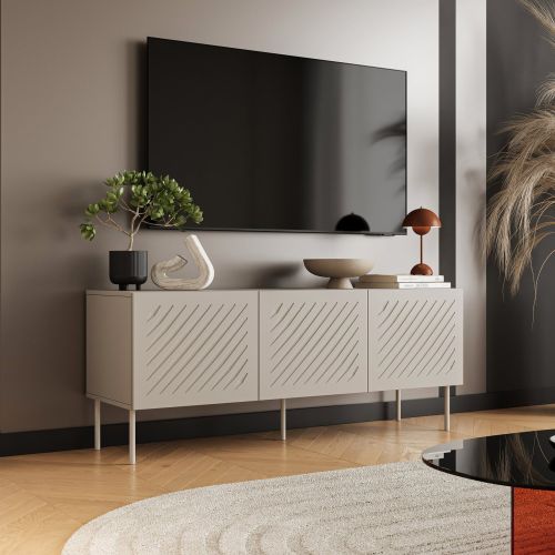 Mobile Porta tv Beige un Ripiano 3 Vani 150.5x42x60h cm, 3 Ante - Termoli