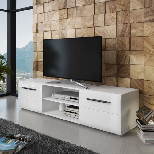 Mobile Porta tv Bianco 2 Ante 2 Vani 160x40x40h cm, Apertura Battente - Loazzolo