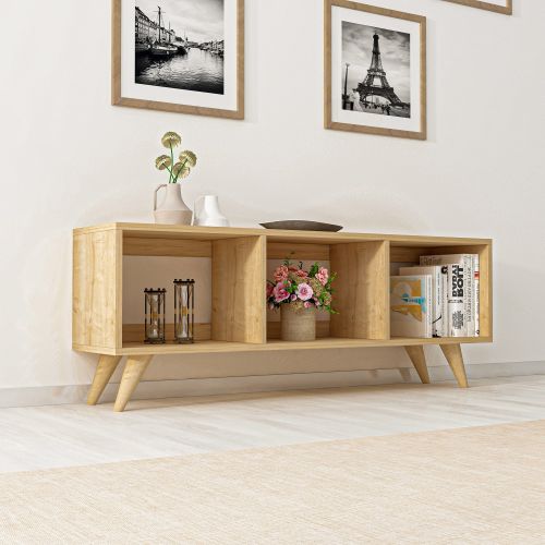 Mobile Porta tv Marrone 3 Vani Peso Supportato 40 kg 120x30x48h cm, Installazione a Terra - Sizzano