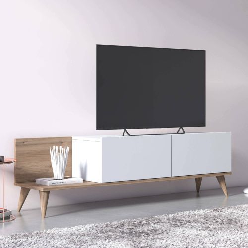 Mobile Porta tv Marrone Quercia 2 Ante Apertura a Ribalta 152x43x35h cm, Chiusura a Ribalta