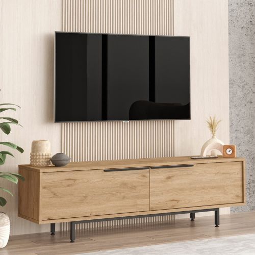 Mobile Porta tv Marrone Rovere 2 Vani 2 Ante 160x36x45h cm, Apertura a Ribalta - Palmi