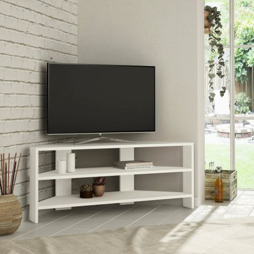 Mobile porta TV Sadalmelik, Credenza da soggiorno, Armadio basso per TV, Base parete attrezzata, 110x36 h45 cm, Bianco