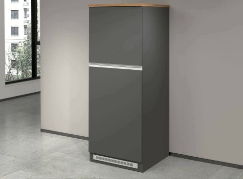 Mobile portafrigo 2 ante 60x165h cm antracite e rovere - Mesarthim