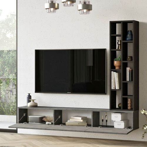 Mobile salotto 3 ante 174cm argento e nero - Sardegna