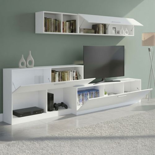 Mobile salotto 6 ripiani 260cm bianco - Vobarno